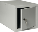 Lockerkast 1 compartimenten HxBxD 450x450x450 mm, cilinderslot lichtgrijs RAL 7035/lichtgrijs RAL 7035