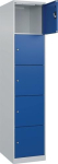 Etage-eenheid 1 x 5, 400mm vloerglijders lichtgrijs RAL 7035, gentiaanblauw RAL 5010 C+P Evolo Plus
