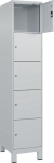 Compartimentkast 1 x 5, voeten 400mm lichtgrijs RAL 7035, lichtgrijs RAL 7035 C+P Evolo Plus