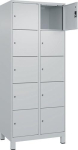 Compartimentkast 2 x 5, voeten 800mm lichtgrijs RAL 7035, lichtgrijs RAL 7035 C+P Evolo Plus