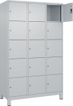 Vakkenkast 3 x 5, poten 1200mm lichtgrijs RAL 7035, lichtgrijs RAL 7035 C+P Evolo Plus