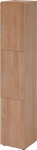 Lockerkast 3 compartimenten HxBxD 2156x400x420 mm, cilinderslot Notelaar/walnoot, Hammerbacher