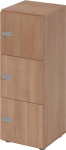 Lockerkast 3 compartimenten HxBxD 1100x400x420 mm, cijferslot Notelaar/walnoot, Hammerbacher