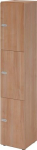 Lockerkast 3 compartimenten HxBxD 2156x400x420 mm, cijferslot Notelaar/walnoot, Hammerbacher