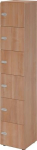 Lockerkast 6 compartimenten HxBxD 2156x400x420 mm, cijferslot Notelaar/walnoot, Hammerbacher