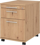 Rollcontainer H590xB428xT580mm Asteichedekor 1 Schublade 1 Hängeregisterauszug, Belo