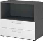 Regalschrank Regal, Schübe, Stellfüße HxBxT 748x800x417 mm graphit/weiß Hammerbacher FlexWall