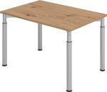 Desk HxWxD 680-820x1200x800 mm knotty oak 4-legged frame, Hammerbacher Sero-H