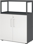 Shelf unit doors Frames Levelling feet HxWxD 1100x800x417 mm graphite/white Hammerbacher FlexWall