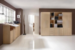 Schiebetürenschrank 2 OH 2 Türen HxBxT 748x1200x400 mm, graphit/Asteiche Knaufgriff