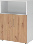 Shelf unit Shelf Doors Levelling feet HxWxD 1100x800x417 mm white/knotty oak Hammerbacher FlexWall