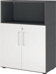 Shelf unit Shelf Doors Levelling feet HxWxD 1100x800x417 mm graphite/white Hammerbacher FlexWall