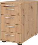 Standcontainer mit 4 Schubalden HxBxT 720-760x428x800 mm Asteichedekor Hammerbacher Belo