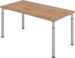 Desk HxWxD 680-820x1600x800 mm knotty oak 4-legged frame, Hammerbacher Sero-H