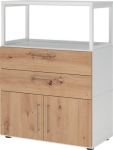 Shelf unit drawers, doors, frames, feet HxWxD 1100x800x417 mm white/knotty oak Hammerbacher FlexWall