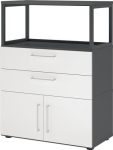 Shelf unit drawers, doors, frames, feet HxWxD 1100x800x417 mm graphite/white Hammerbacher FlexWall