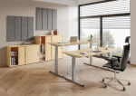 Desk HxWxD 710-1200x1600x800 mm ash oak decor Electrically height-adjustable