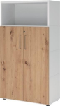 Shelf unit Shelf Doors Levelling feet HxWxD 1452x800x417 mm white/knotty oak Hammerbacher FlexWall