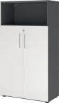 Shelf unit Shelf Doors Levelling feet HxWxD 1452x800x417 mm graphite/white Hammerbacher FlexWall