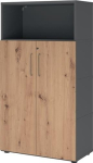 Regalschrank Regal Türen Stellfüße HxBxT 1452x800x417 mm graphit/Asteiche Hammerbacher FlexWall