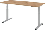 Rectangular desk HxWxD 635-1285x1800x800 mm knotty oak electrically height-adjustable, Teda