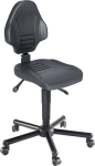 Werkdraaistoel met wielen PU-schuim & zwart handvat, 470-610 mm Mey W13