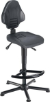 Industriële draaistoel, vloerglijders & voetsteun PU-schuim & zwart handvat, 590-840 mm Mey W13