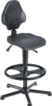 Industriële draaistoel, vloerglijders & voetring PU-schuim & zwart handvat, 590-840 mm Mey W13