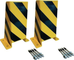 Beschermhoeken U-vorm plaatstaal HxL 400x160/200 mm, zwart/geel GEWA, 2 stuks in doos