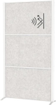 Partition wall system with feet 3x acoustic light grey, uplight white Mouth