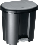 Pedaalemmer kunststof zwart 2x 10 liter, BxH 320x405 mm Rotho DUO