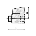 Mini-Kugelhahn Serie valve line IG/IG 1/4", DN8, Drehgriff Kunststoff Messing vernickelt