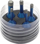 Diamant tegelboor 5-delig Ø 6mm/6mm/8mm/10mm/14mm L=63,5 mm Aantal segmenten 1 M14 Promat-set sanitair