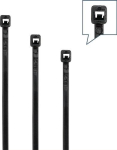 Cable ties, bag of 100 L=360 mm W=7.6 mm Polyamide 6.6 black 550 N