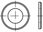 Sluitringen DIN 125 8,4 mm, gedraaid messing Formulier B