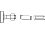 HALFEN screw type 38/17 M 12x30 mm, 4.6 galvanised with hexagon nut