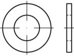 Washer ISO 7089 without chamfer 3 mm, 200 HV galvanised
