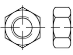 Hexagon nut DIN 934 M 4, galvanised nickel-plated brass