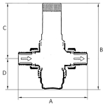 Drukregelaar voor drinkwater AG 3/4", 1,5-6 bar DVGW getest volgens EN 1567