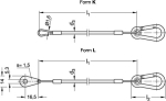 Retaining ropes, stainless steel GN