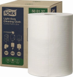 Poetsdoek 1-laags, 600 vellen/rol 1-laags wit, ca. LxB 333x264 mm Tork 50.01.37