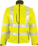 Hoge zichtbaarheid softshell jas Maat S helder geel/zwart EN 20471
