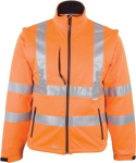 Hoge zichtbaarheid softshell jas Maat 3XL fluorescerend oranje/zwart EN 20471
