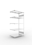Anbauregal 1-zeilig, Rahmen zerlegt HxLxT 2000x1000x600 mm, verzinkt Meta Clip S3 LR AR 150/1100 kg 5 Böden