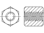 Trapezoidal threaded nut steel TR16x4,hexagon Sw=27 L=24 mm right-handed