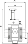 Absperrventil Serie Syntesi BG 1, ohne Buchsen., Abluft G 1/4 ohne Buchsen