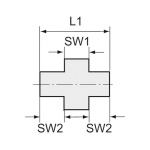 Verschraubung flach dichtend IG/AG 1.1/4", SW 65 Edelstahl 1.4408