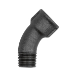Bogen 45° Nr.40 Temperguss schwarz Rp R