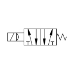 5/2-wegklep G 1/4, 110 V AC monostabiel, elektropneumatisch