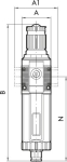 Filterregelaar Syntesi serie BG 1, G 1/4, 20 µm, p1 = max. 15 bar p2 = 12 bar RMSA halfautomatisch